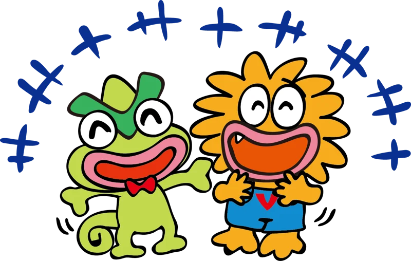 大笑いするビビレオとビビティ
